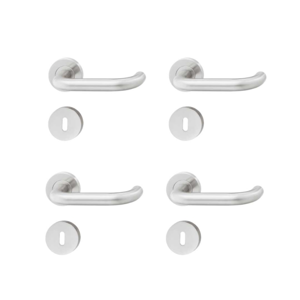 Manija Picaporte Doble Balancín Hl04 Acero Inox Mate Pack X4